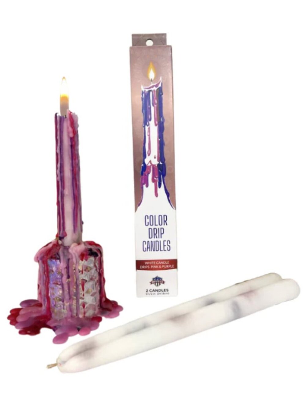 PURPLE HAZE DRIP TAPER CANDLES (Set of 2)